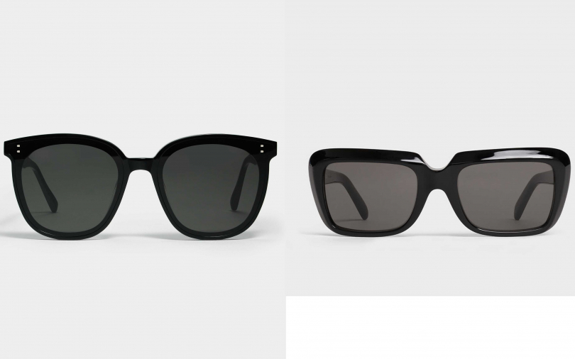 GENTLE MONTSTER MY MA 01太陽眼鏡/$249、CELINE OVERSIZED黝黑色膠框墨鏡/13,750元（圖／品牌提供）