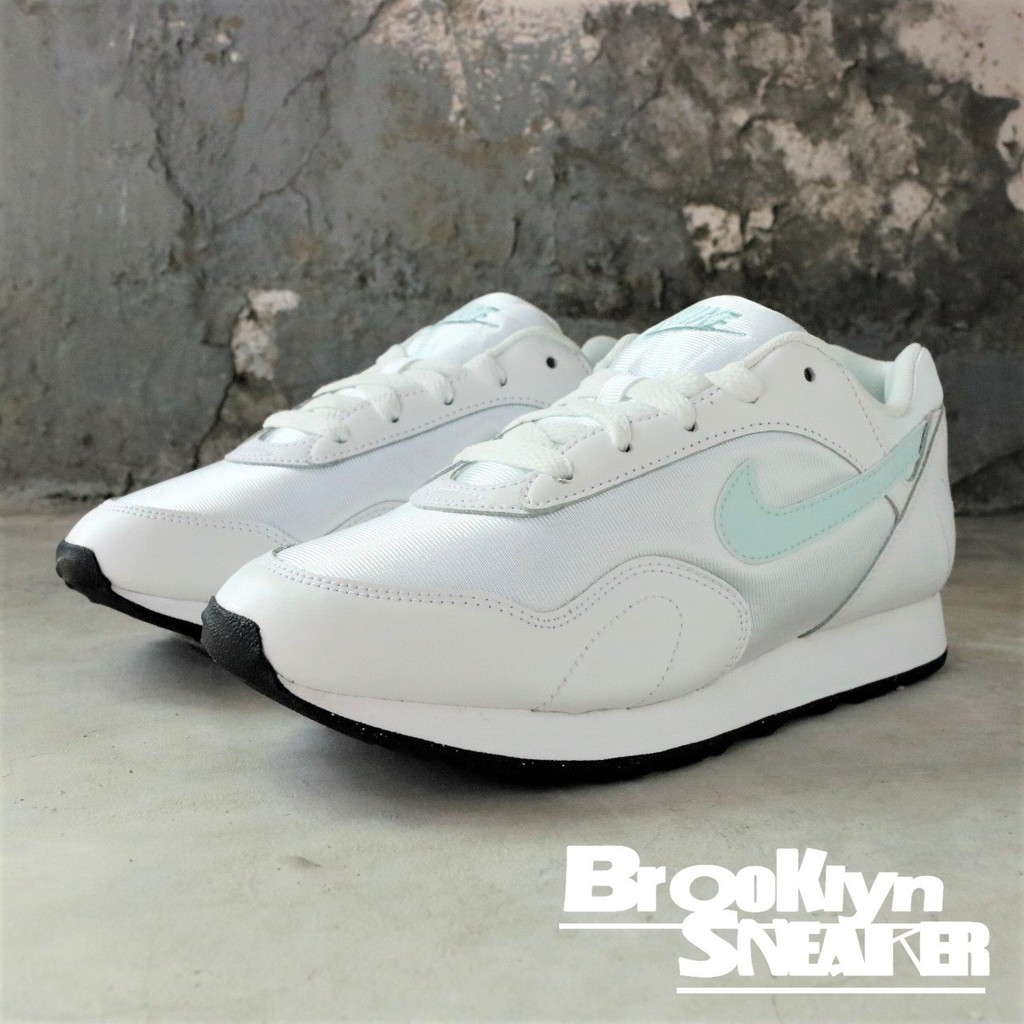 NIKE W OUTBURST 白綠 麂皮 緞面 拼接 膠底 復古 女(布魯克林)2018/10月 AO1069-111