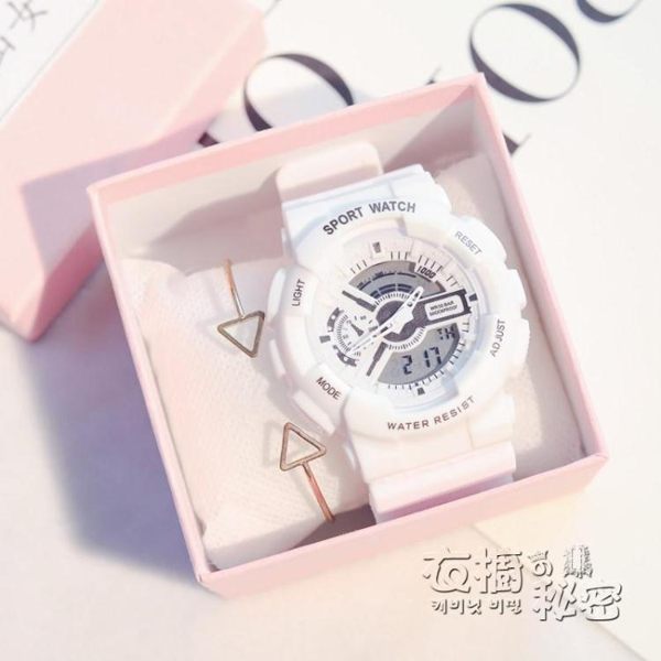 ins手錶女中學生韓版簡約潮流ulzzang防水運動男原宿學院風電子錶 衣櫥秘密