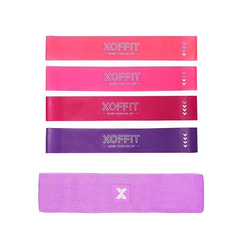 內含一組「彈力女超人」與一條「蜜臀訓練師」(高強度XOF粉或中強度XOF紫)，搭配上專業教練特殊設計的「四週居家訓練菜單」，讓你在家也可以輕輕鬆鬆開始訓練！