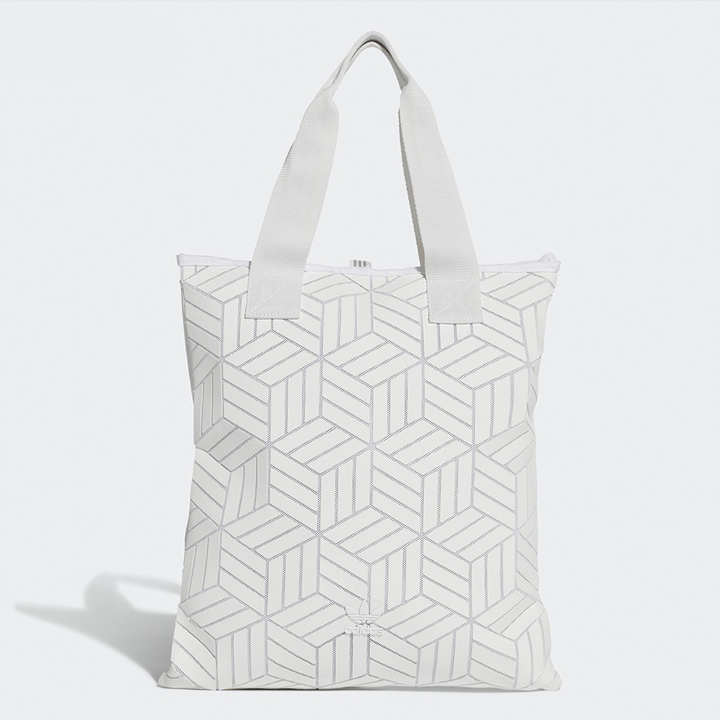 adidas 托特包 Shopper 3D 三宅一生 購物袋 白 全白 男女款 三葉草 基本款 DY2970【ACS】