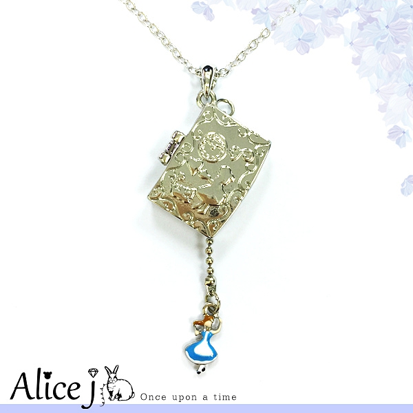 日本原裝 夢遊仙境遇見愛麗絲寶盒 項鍊