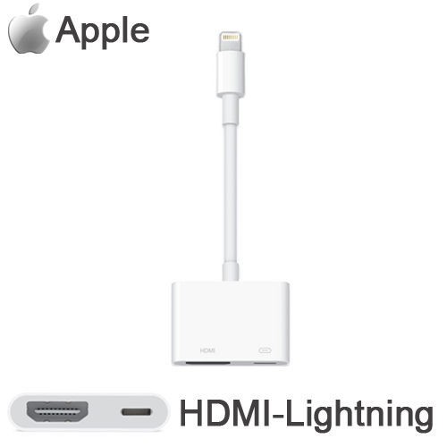 -最高可達 1080p HD 解析度--將影片內容：電影、電視節目、所捕捉的影片畫面，輸出至大螢幕-Apple 原廠 Lightning Digital AV 轉HDMI輸出轉接器 全新品開發票MD8