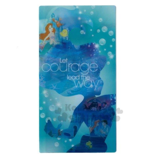 〔小禮堂〕迪士尼 小美人魚 日製抗菌口罩收納夾《藍綠.城堡》口罩包.口罩夾 4543479-12712