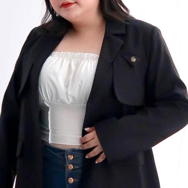 【UIK7126】220128細肩木耳滾邊背心小可愛 白 XL-4XL (預購)