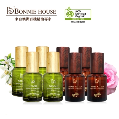 Bonnie House 超效感溫極光白青春絲絨蜜露60ml*4+玫瑰純露 60ml*4