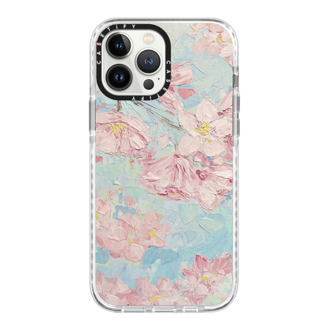 Ann Marie Coolick x CASETiFY iPhone 13 Pro MaxCASE Iridescent Impact Case MagSafe Compatible Yoshino Cherry Blossoms