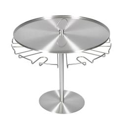 ◎L'ATELIER DU VIN經百年歷史發展，是品酒用品最齊全的品牌。|◎一次可架18支酒杯，杯架可拆，收納更方便。|◎種類:收納架/層架類型:廚衛收納架/瀝水架/刀具架/砧板架主材質:金屬層數: