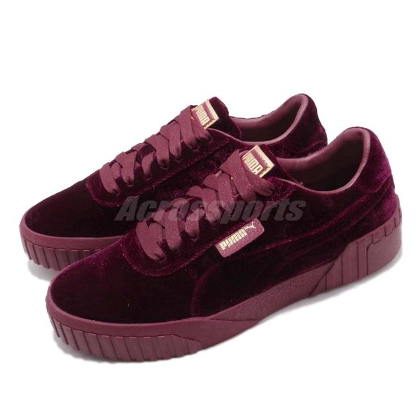 Puma 休閒鞋 Cali Velvet Wns 紅 酒紅 絨毛鞋面 厚底 女鞋 運動鞋【PUMP306】 36988701