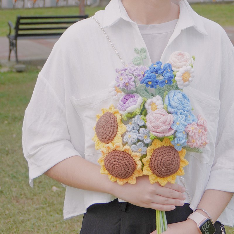 編織花 鉤織花 毛線花 永生花 乾燥花 編織小花農 毛線編織花束