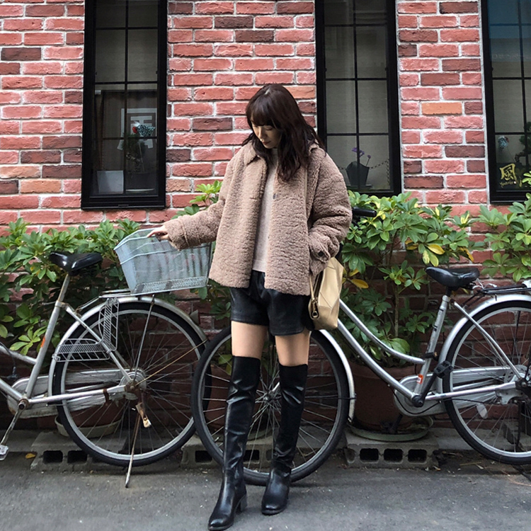彈力布拼接低跟膝上長靴 小隻女穿搭 膝上靴穿搭 瑞秋X妮娜穿搭
