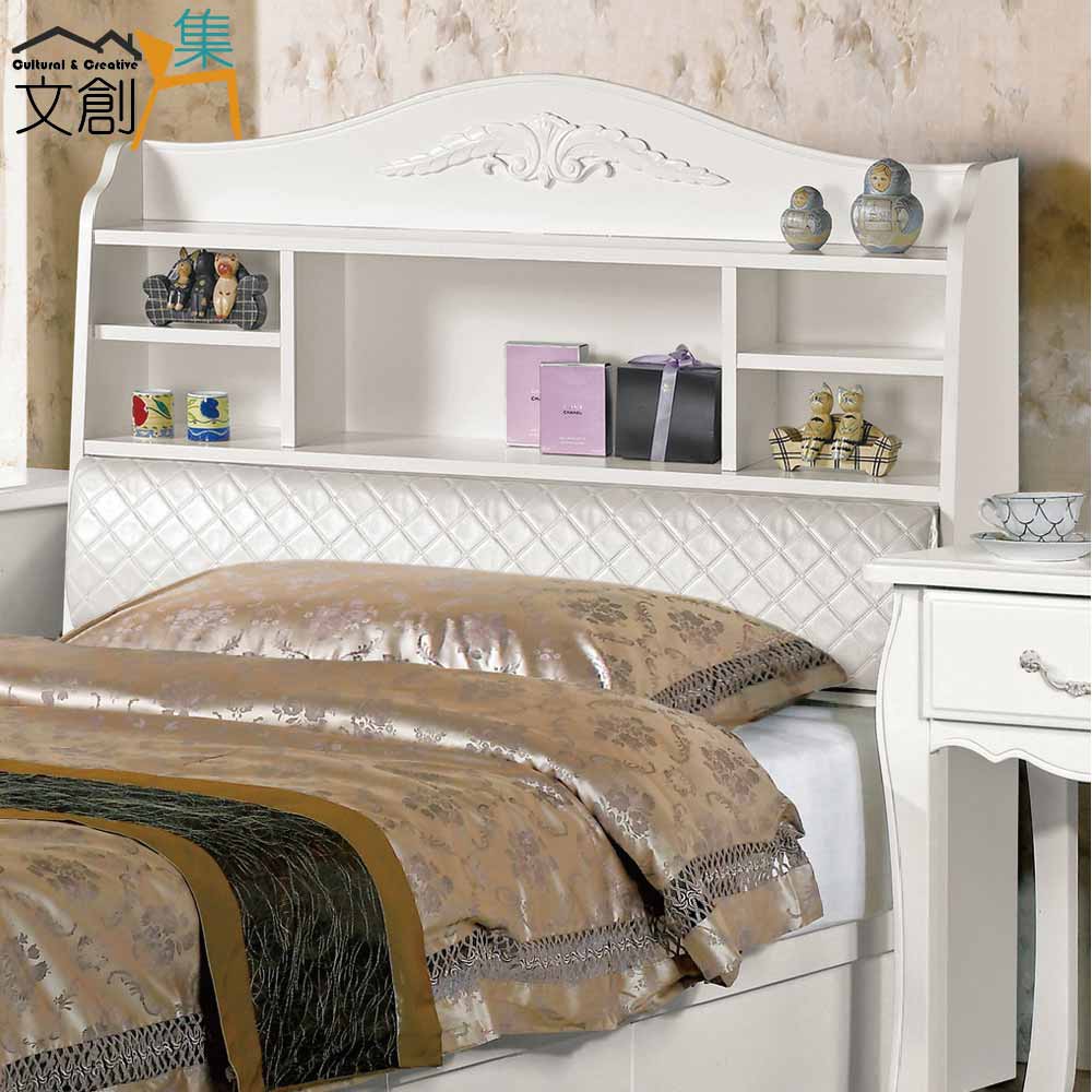 防蛀木心板+法式白色系可掀式床枕板＋內＆外開放層格柔纖ＰＵ皮革＋高密度三層泡棉專人送到府服務，免組裝免運費