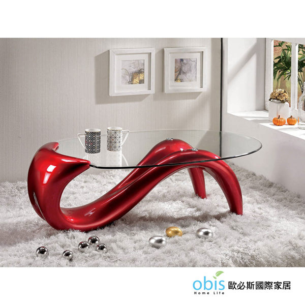 OB003-笛卡兒造型玻璃茶几(19CM/784-2)【DD House】