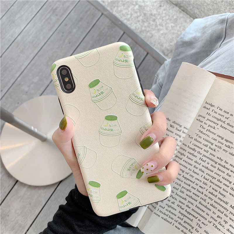 ins韓風香蕉牛奶8plus/7p/6s蘋果x手機殻XS Max/XR/iPhoneX女iPhone11Pro套創意個性日韓國全包邊防摔保護套