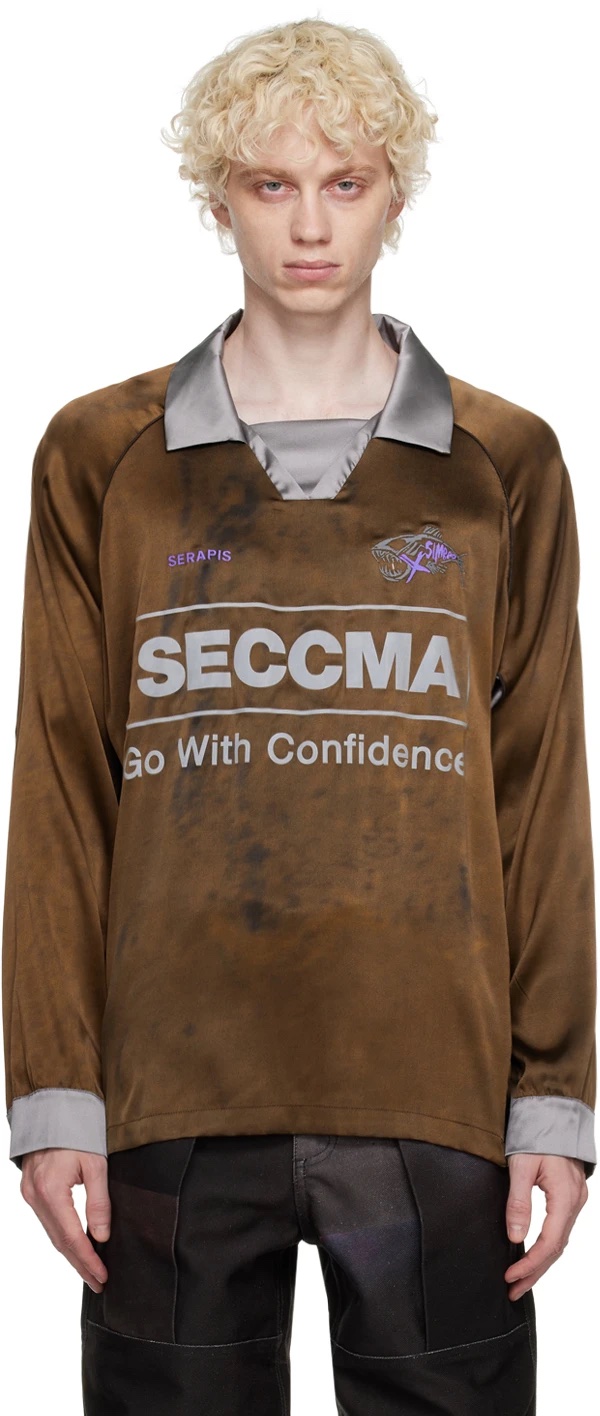 SERAPIS 棕色 Football Polo 衫