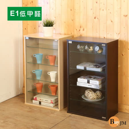 台灣製造，低甲醛板材 直立式玻璃櫃，一目了然 按壓玻璃門，不易沾灰塵 4片玻璃活動層板，可自由調整