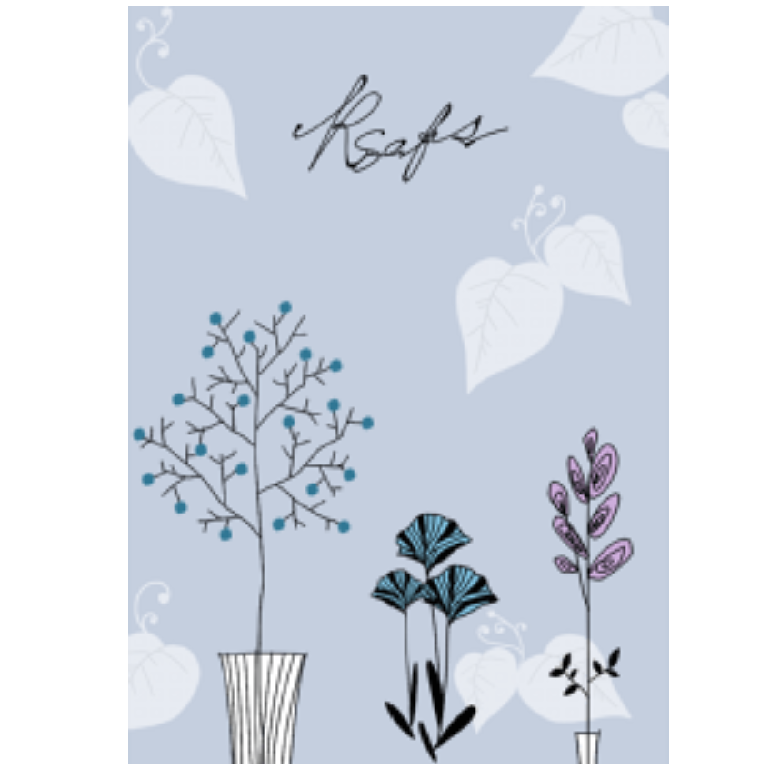 Scandinavian design flower blue3.