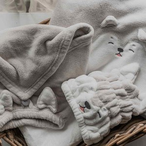 日本CB JAPAN 動物造型超細纖維浴帽 哈士奇(台灣限定款)