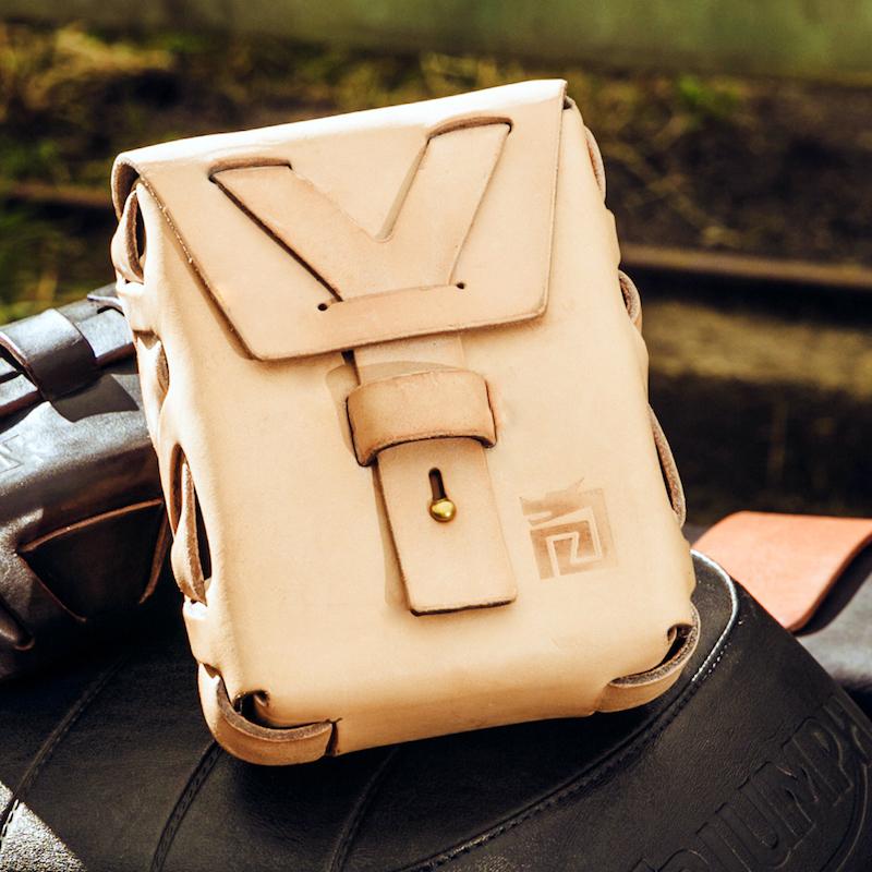 自由主義頭層真皮腰包/工具包 (原皮純色)