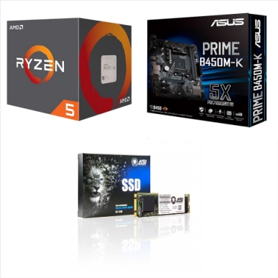 Ryzen 5 2600 華碩PRIME B450M-K 512G M.2 SSD