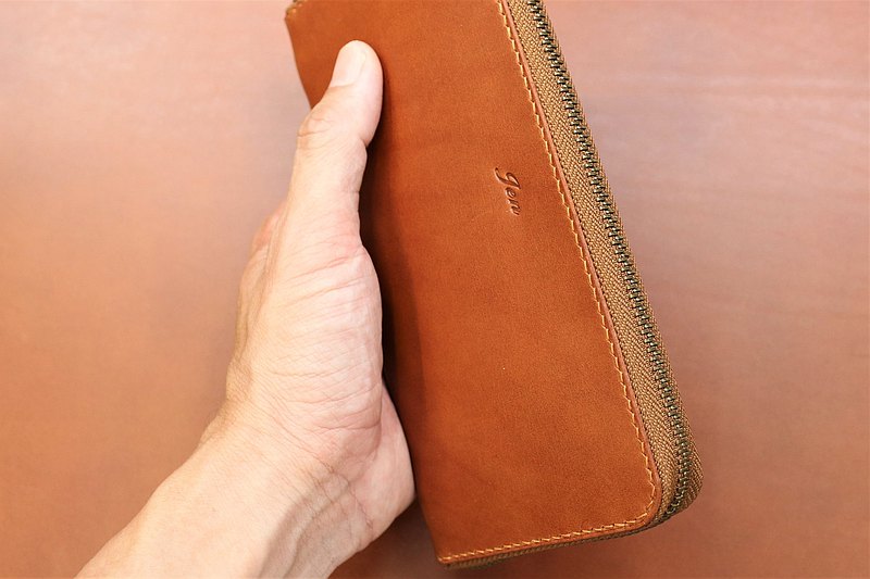 手工拉鍊長夾 生日禮物 禮品(免費印字)