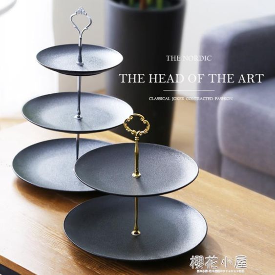 三層水果盤小精致創意現代客廳家用多層雙層糖果零食下午茶點心盤QM