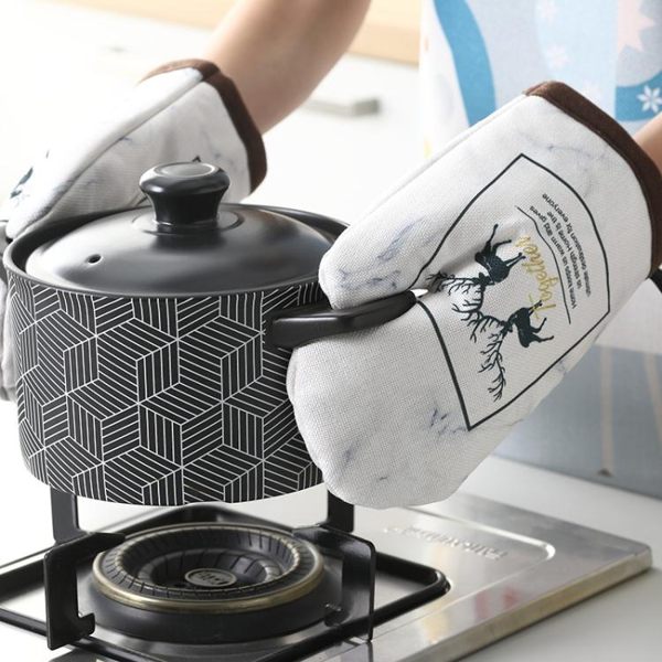 抗熱手套隔熱手套耐高溫微防燙家用廚房煲湯烘焙烤箱專用加厚微波爐手套-美物家居