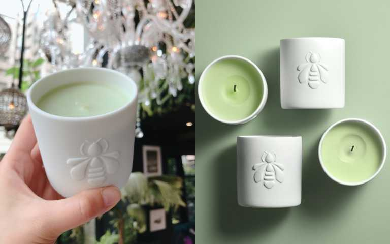 淡淡鈴蘭花香與朵朵玫瑰芬芳，讓空氣中瀰漫純淨與優雅的幸福香氣。嬌蘭幸福永駐 鈴蘭香氛蠟燭180g／3,050元（圖／黃筱婷攝影、品牌提供）