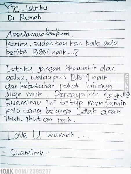 10 Surat Cinta Suami Istri Ini Endingnya Bikin Ketawa