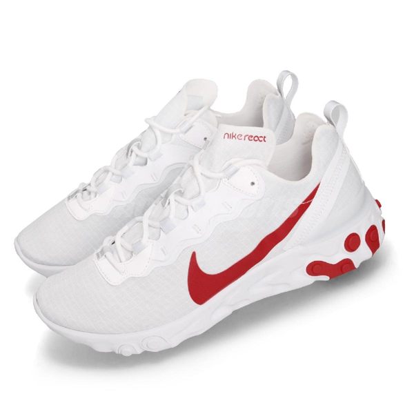 Nike React Element 55 SE SU19 白 紅 發泡材質中底 緩震回彈 男鞋 運動鞋【PUMP306】 BQ6167-102