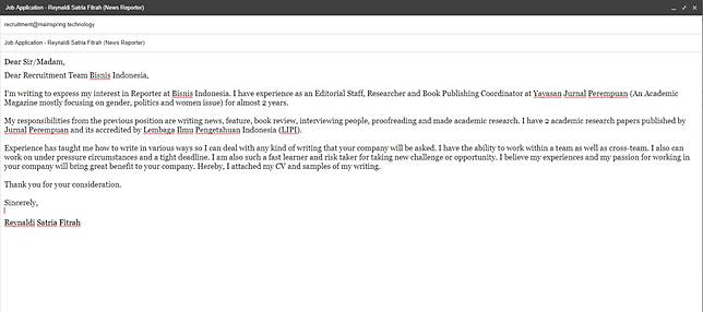 Cara Membuat Lamaran Kerja Via Email Agar Diterima Kerja