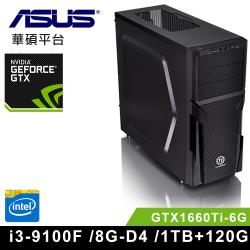 ◎★中央處理器：Intel i3-9100F 四核 3.60 GHz 最大超頻 4.20 GH|◎★顯示卡：華碩 PH-GTX1660Ti-O6G|◎★作業系統：預載Windows 10 (軟體序號需