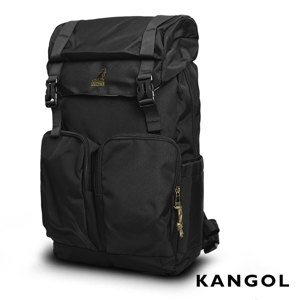 KANGOL 英式時尚卓越登山機能15吋筆電後背包(黑)KG51158