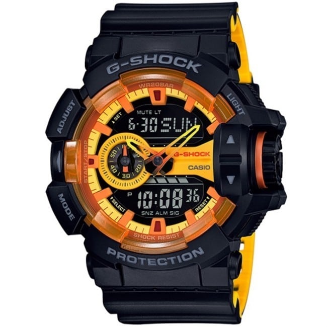 G-SHOCK GA-400BY運動型防護機能雙顯腕錶(GA-400BY-1A)