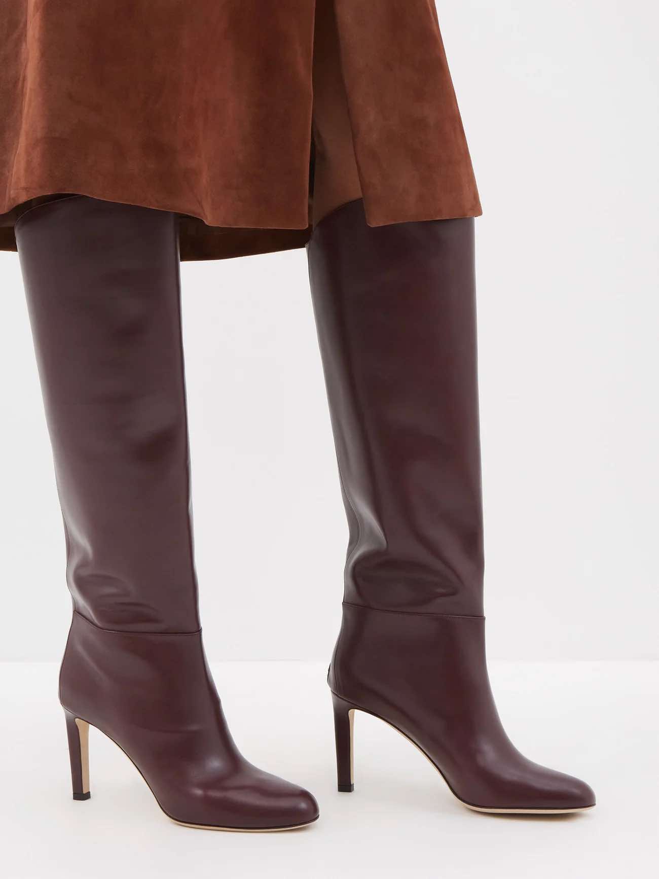 JIMMY CHOO Karter 85 leather knee-high boots