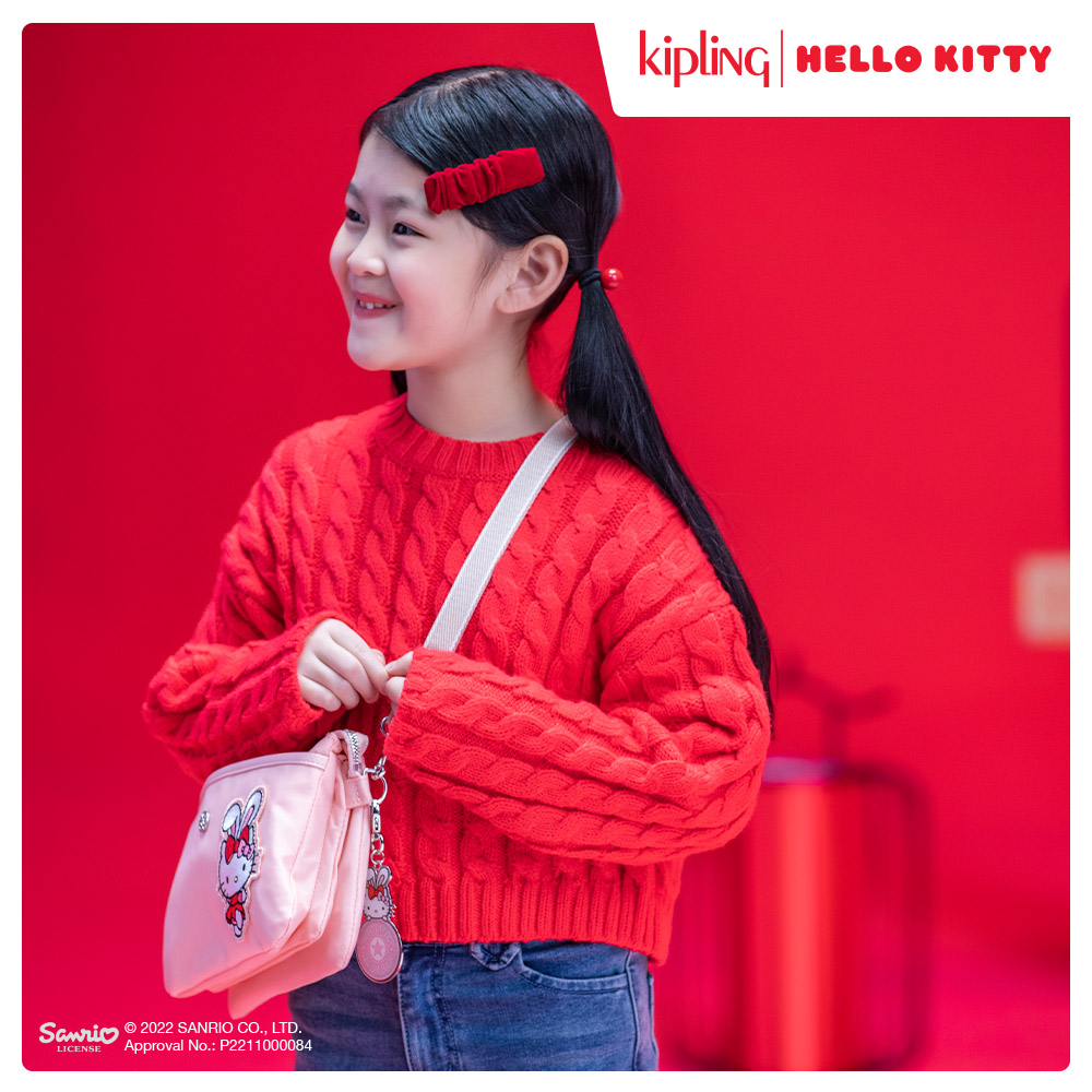 Kipling x HELLO KITTY福兔限定系列搖擺福氣兔單肩隨身斜背包-RIRI