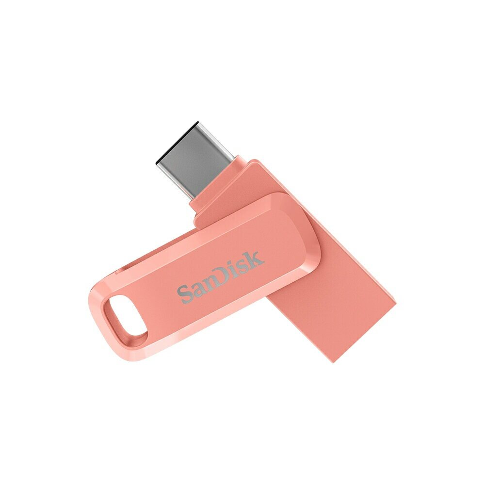 【SanDisk】Ultra Go USB Type-C 雙用隨身碟128GB 蜜桃橘【三井3C】