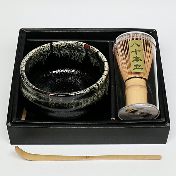 日本陶瓷 美濃燒 柚子天目 白流 抹茶組 抹茶碗 茶勺 茶筅 三件組 陶杯 茶碗 茶杯