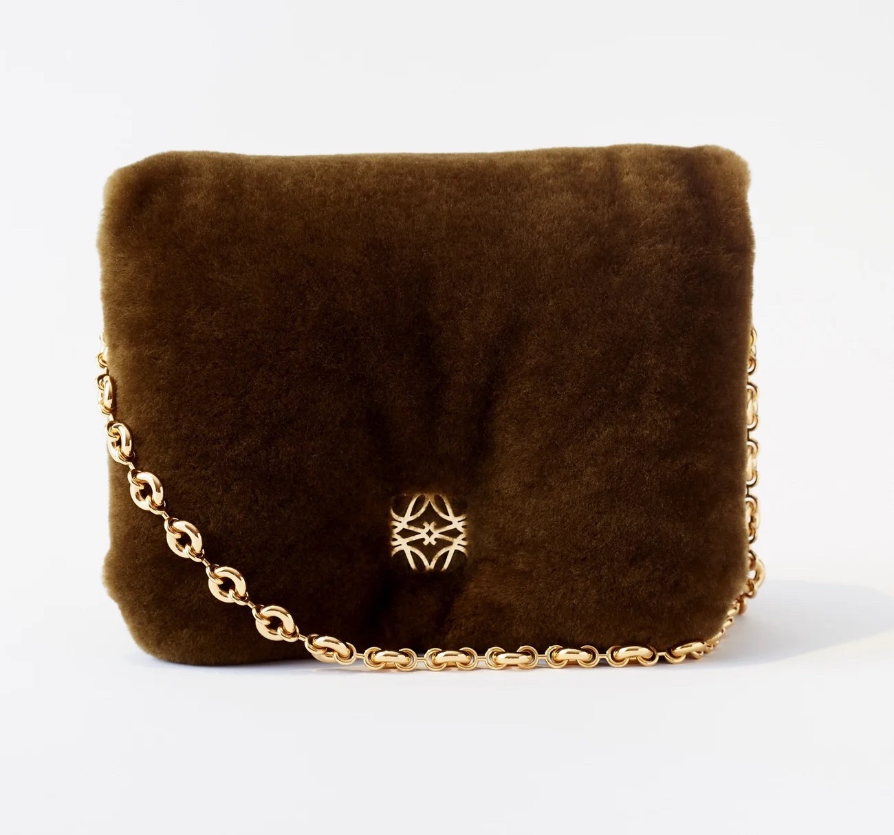 LOEWE Puffer Goya shearling shoulder bag