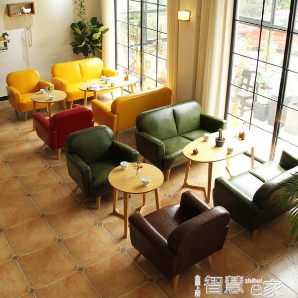 餐廳沙發奶茶店桌椅組合甜品店西餐廳茶幾簡約休閑椅子餐飲桌子咖啡廳沙發 非凡小鋪LX