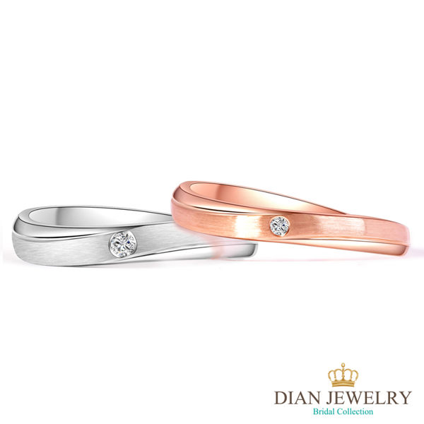 【DIAN 黛恩珠寶】邱比特之心 鑽石結婚對戒(情人鑽石對戒 系列)