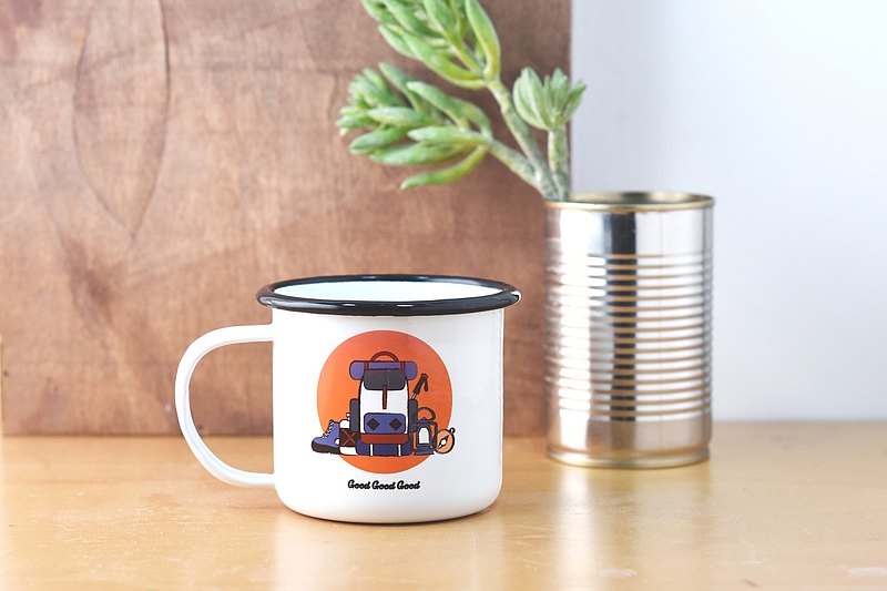 琺瑯搪瓷復古水杯 (黑邊) Camping Full Gear