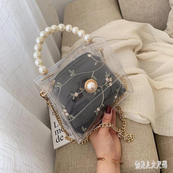 小眾鏈條小包女新款夏季女包珍珠手提包單肩包洋氣斜挎包包 yu4975『俏美人大尺碼』