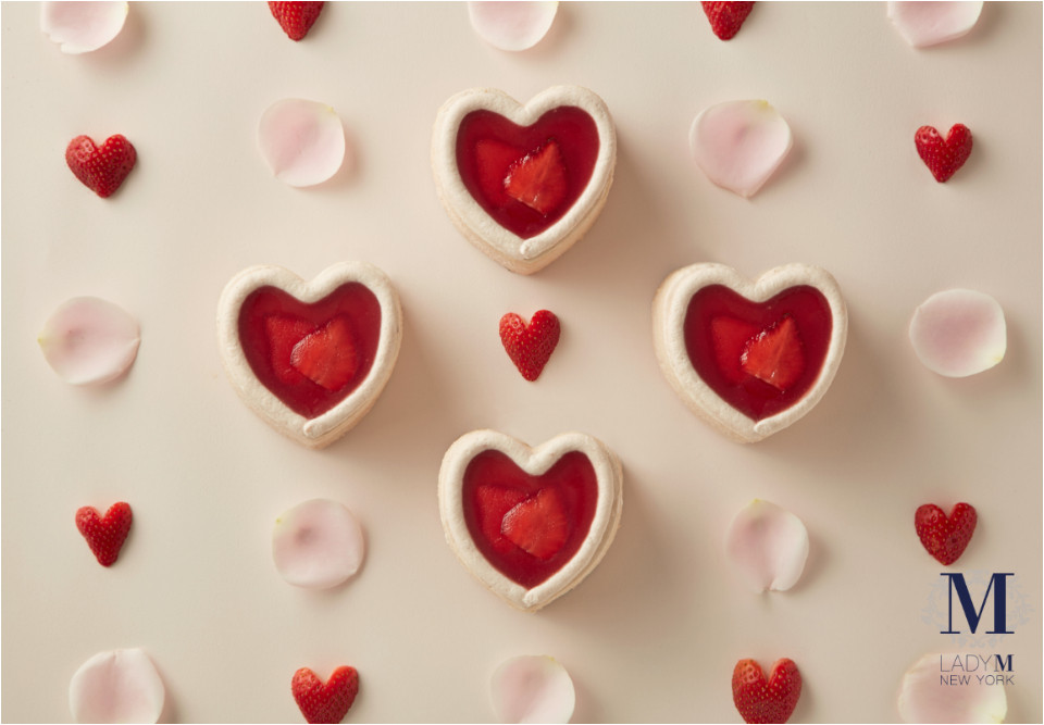 草莓季甜點推薦：Lady M推情人節限定愛心草莓香緹千層