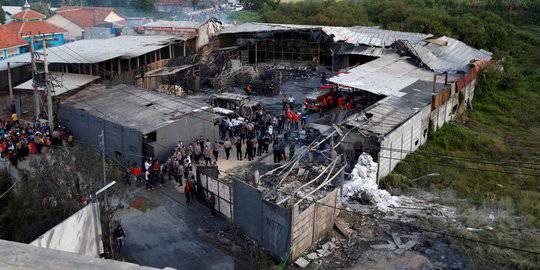 Lokasi gudang petasan yang meledak di kosambi. ©2017 REUTERS/Beawiharta