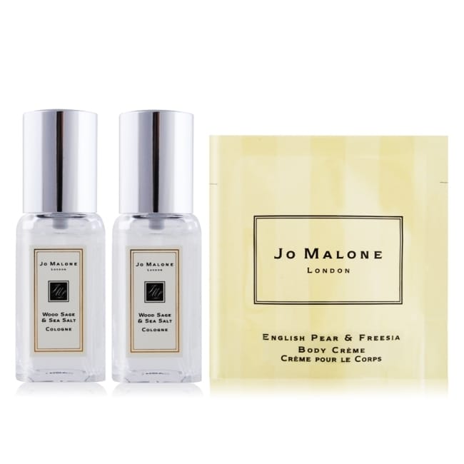 Jo Malone 鼠尾草與海鹽香水(9ml)X2+英國梨與小蒼蘭潤膚霜(7ml)