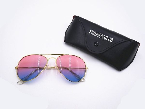 FINDSENSE 漸層 冰淇淋 金屬 太陽眼鏡 遮陽 防曬 歐美 眼鏡