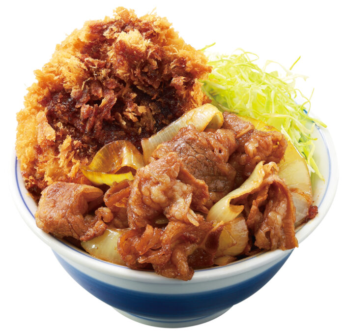 燒醬洋蔥牛五花雞排丼