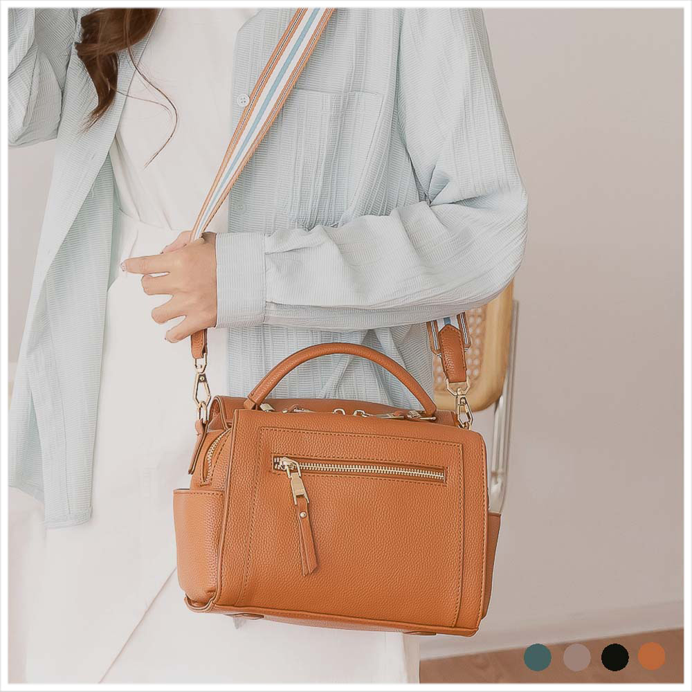 天藍小舖-細膩生活荔枝紋手提/側背包-共4色-$990【A03031788】