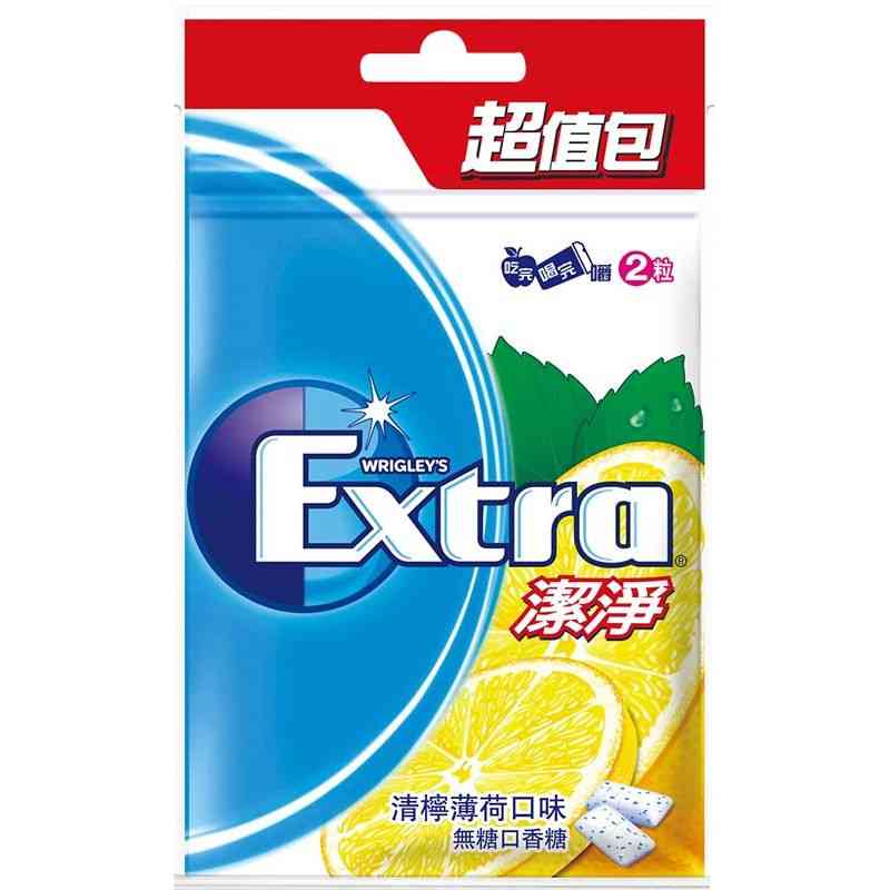 Extra 潔淨無糖口香糖-清檸薄荷口味超值包(44粒)